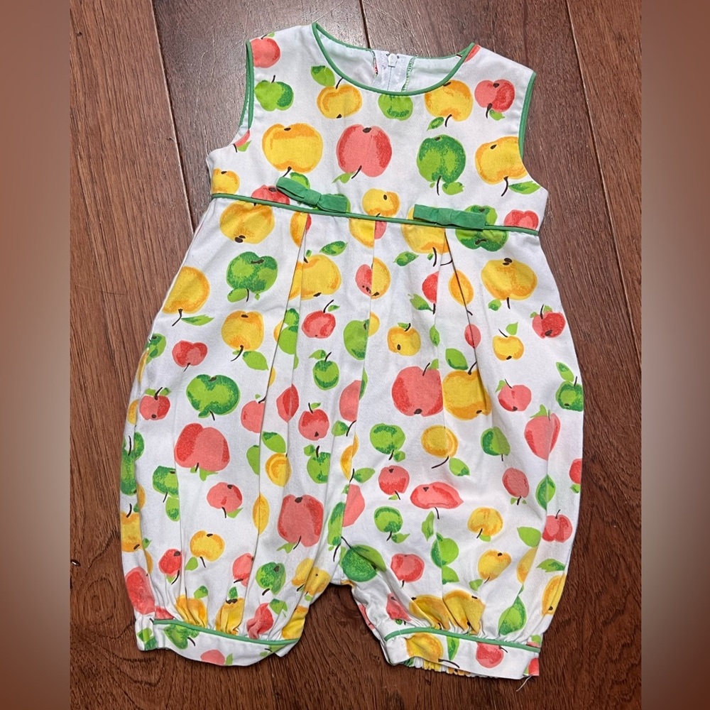 Vintage Sylvia Whyte Apple Design Baby Romper